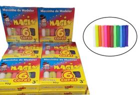 Massinha De Modelar 90G Magix 6 Cores /Kit Com 12 Unidades Massinha De Modelar 90G Magix 6 Cores /Kit Com 12 Unidades