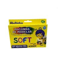 Massinha de Modelar ACRILEX 12 Cores 180g Soft Não tóxica