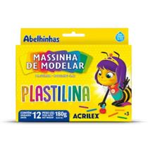 Massinha de Modelar Acrilex Plastilina 180g 12 Cores Massinha de Modelar Acrilex Plastilina 180g 12 Cores