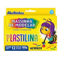 Massinha de Modelar Acrilex Plastilina 180g 12 Cores