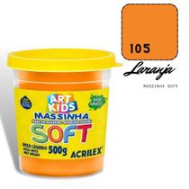 Massinha de Modelar Acrilex Soft 500g Laranja