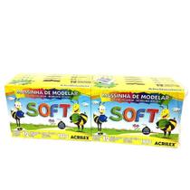 Massinha de modelar acrilex soft abelinhas 12 cores - kit com 12 un