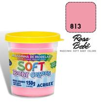 Massinha de Modelar Acrilex Soft Baby 150g Rosa Bebê