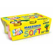 Massinha de Modelar Acrilex Soft Conjunto com 6 Cores Vibrantes para Criatividade e Diversão