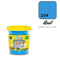 Massinha de Modelar Acrilex Soft Glitter 150g Azul