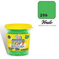 Massinha de Modelar Acrilex Soft Glitter 150g Verde