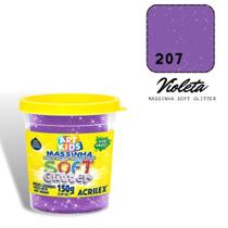 Massinha de Modelar Acrilex Soft Glitter 150g Violeta