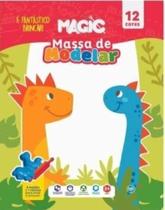 Massinha de Modelar c 6 moldes 1 rolo 12 cores dino 300g Massinha de Modelar c 6 moldes 1 rolo 12 cores dino 300g