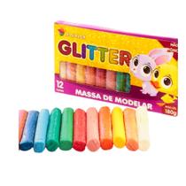 Massinha De Modelar C/glitter 12 Cores 180g Infantil Color