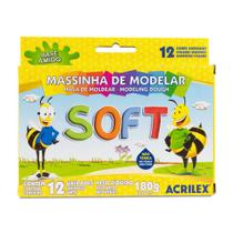 Massinha De Modelar Com 12 Cores Soft Acrilex Massinha De Modelar Com 12 Cores Soft Acrilex