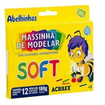 Massinha De Modelar Escolar 12 Cores Soft Acrilex Colorido Massinha De Modelar Escolar 12 Cores Soft Acrilex Colorido