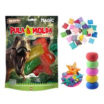 Massinha de modelar eva pula e molda dinossauro 15 cores Massinha de modelar eva pula e molda dinossauro 15 cores