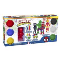 Massinha De Modelar Heróis Marvel Spidey C/ Moldes e Massas Coloridas Para Criar Heróis Brinquedo Educativo - Cotiplás