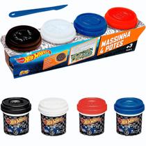 Massinha de Modelar Hot Wheels Pack c/4 Potes 56g Fun F00130