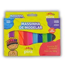 Massinha de Modelar Infantil 180G 12 Cores Pira Piratininga com Textura Massinha de Modelar Infantil 180G 12 Cores Pira Piratininga com Textura