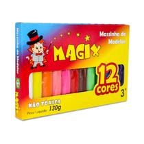 Massinha De Modelar Infantil Escolar 12 Cores Magix 130g Massinha De Modelar Infantil Escolar 12 Cores Magix 130g
