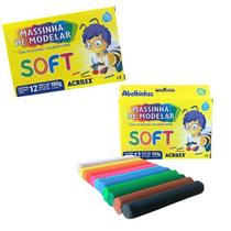 Massinha de Modelar infantil Soft Conjunto com 12 cores Acrilex