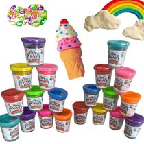 Massinha De Modelar Kit 20 Unidades Cores Sortidas + 20 Moldes Massinha De Modelar Kit 20 Unidades Cores Sortidas + 20 Moldes