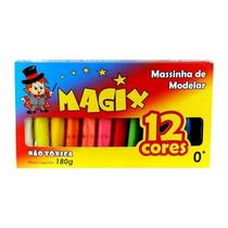 Massinha de modelar Magix 180g com 12 cores, produto atóxico