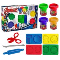 Massinha De Modelar Marvel Vingadores Brinquedo Sensorial Com Acessórios Moldes Super Heróis - Cotiplás