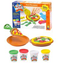 Massinha de Modelar Pizzaria divertida 4 massinhas Divertoys