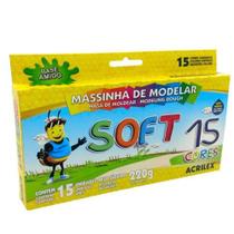 Massinha de Modelar Soft 15 Cores 07314 - Acrilex Massinha de Modelar Soft 15 Cores 07314 - Acrilex