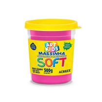 Massinha de Modelar Soft 500g Rosa - Acrilex Massinha de Modelar Soft 500g Rosa - Acrilex