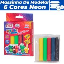 Massinha De Modelar Soft 80g Escolar Infantil 06 Cores Neon