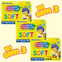 Massinha de Modelar Soft Abelinhas KIT COM 3 CAIXAS 12 Cores Acrilex Massinha de Modelar Soft Abelinhas KIT COM 3 CAIXAS 12 Cores Acrilex