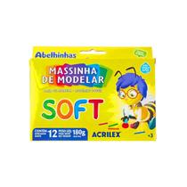 Massinha de Modelar Soft Acrilex 12 Cores 180g