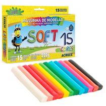 Massinha De Modelar Soft Acrilex 15 Cores Infantil Escolar Massinha De Modelar Soft Acrilex 15 Cores Infantil Escolar