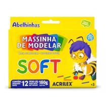 Massinha de modelar Soft Acrilex 180g com 12 cores Massinha de modelar Soft Acrilex 180g com 12 cores