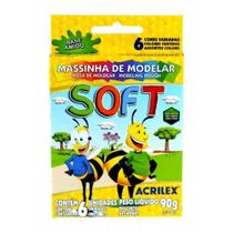 Massinha De Modelar Soft Acrilex 90g 6 Cores