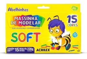 Massinha de Modelar Soft Acrilex c/ 15 cores