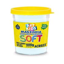 Massinha De Modelar Soft Acrilex Pote 500g Branco Neve Ref. 418