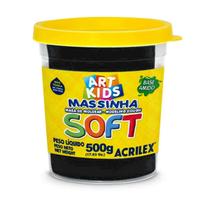 Massinha De Modelar Soft Acrilex Pote 500g Preto Ref. 520