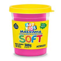 Massinha De Modelar Soft Acrilex Pote 500g Rosa Maravilha Ref. 107
