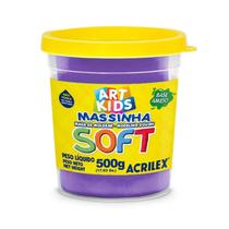 Massinha De Modelar Soft Acrilex Pote 500g Violeta Ref. 516