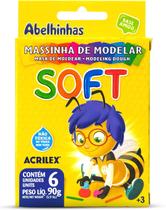 Massinha de Modelar Soft C/06 Cores 90g. C/Gliter, Acrilex,