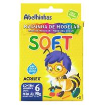 Massinha De Modelar Soft C/6 Cores Abelinha 90G Acrilex