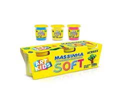 Massinha de Modelar Soft com 03 Cores 150g Art Kids Acrilex Massinha de Modelar Soft com 03 Cores 150g Art Kids Acrilex