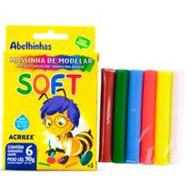 Massinha de Modelar Soft Macia Conjunto 6 Cores Divertidas