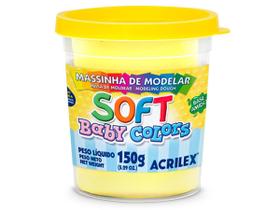 Massinha De Modelar Soft, Pote 150 G, Acrilex - Amarelo Bebê