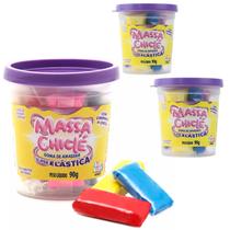 Massinha Elástica Acrilex Chiclé 90gr Kit 3 Unid