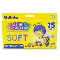 Massinha Modelar Acrilex Soft 220g com 15 Cores - 07314