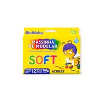 Massinha Modelar Soft 12 Cores Acrilex Escolar