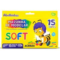 Massinha Modelar Soft 15 Cores Art Kids Acrilex