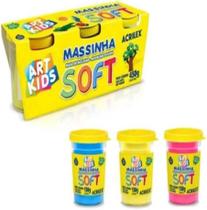 Massinha Modelar Soft com 3 Potes Acrilex Massinha Modelar Soft com 3 Potes Acrilex