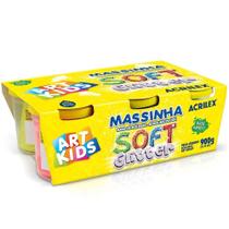 Massinha Modelar Soft Glitter Art Kids 150g Caixa 6 Unidades