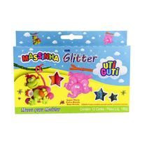 Massinha Para Modelar C/ Glitter 12 Cores 180g Uti Guti